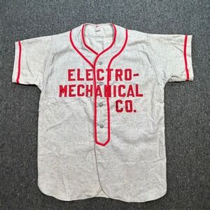 1950's Southern Vintage Men M Electro-Mechanical Co Baseball Jersey Grey Red #16
